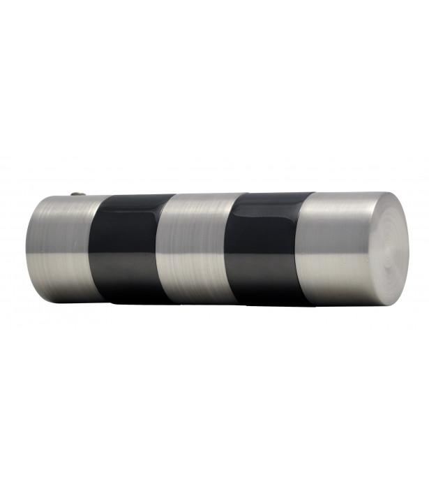 2 Embouts Cylindre bicolor nickel brossé/noir D19